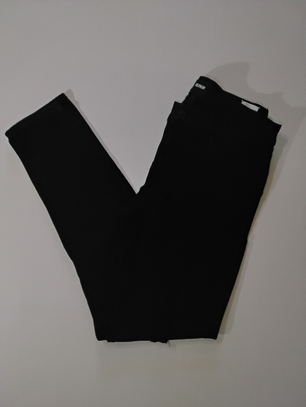 Hudson Krista Super Skinny Jeans Size 30 Black Distressed Made In The USA Grunge